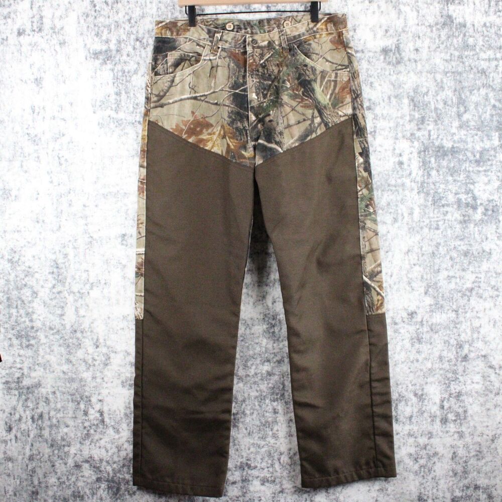 Wrangler Pro Gear Brush Pants Mens Size 36 x 32 Camo Upland Hunting